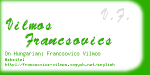 vilmos francsovics business card